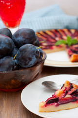 Tart with plums