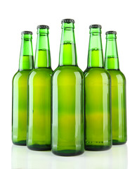 Bottles of beer isolated on white