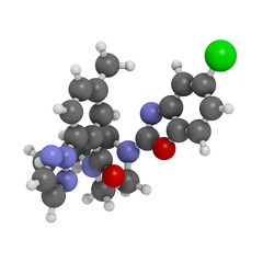 Suvorexant insomnia drug (sleeping pill), chemical structure.