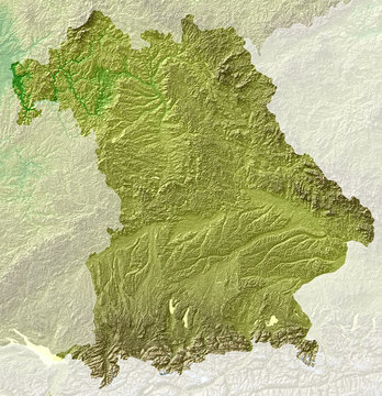 Topografische Reliefkarte Bayern