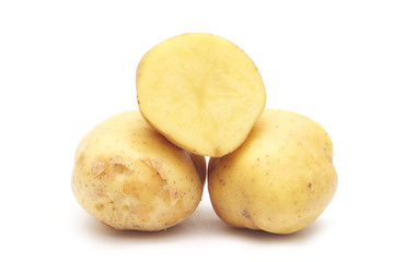Potato on white background