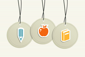 Hanging school badges elements.