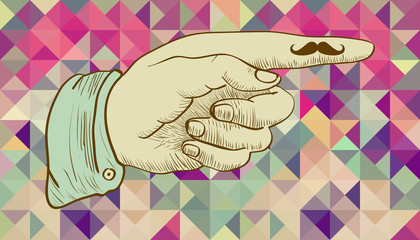 Retro hipsters human hand.