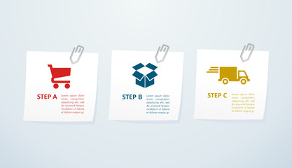 E commerce steps info graphics © Cienpies Design