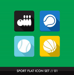 Sports flat icons set.