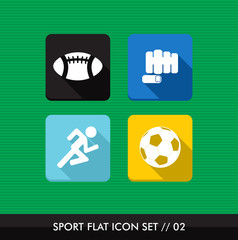 Sports flat icons set.