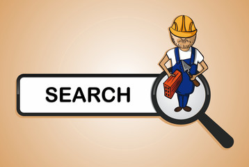 Service search constructor boy cartoon.