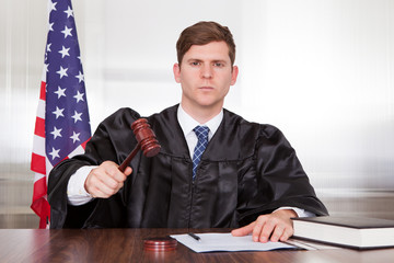 Male Judge In Courtroom