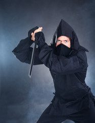 Portrait Of Male Ninja With Sword