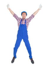 Portrait Of Excited Male Worker