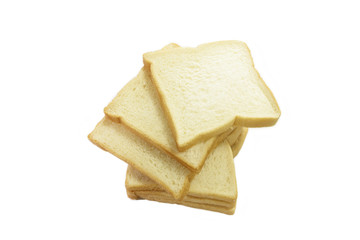 Sliced stacked breads with isolated white background