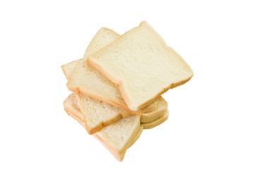 Sliced bread white background