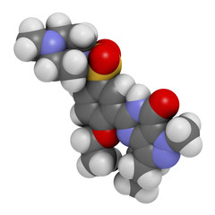 Sildenafil erectile dysfunction drug, chemical structure.