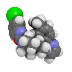 Suvorexant insomnia drug (sleeping pill), chemical structure.