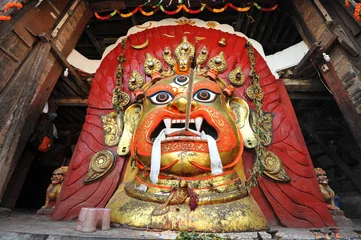 Rideaux tamisants Népal Masque de Seto Bhairab à Katmandou Durbar Square, Népal