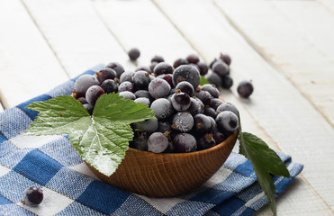 Frosen blackberries in bowl