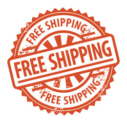 Stamp with the text Free Shipping written inside, vector
