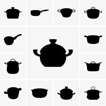 Set of pan icons