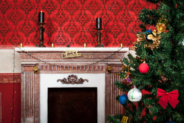 Fototapeta na wymiar Sensasional vintage Christmas interior