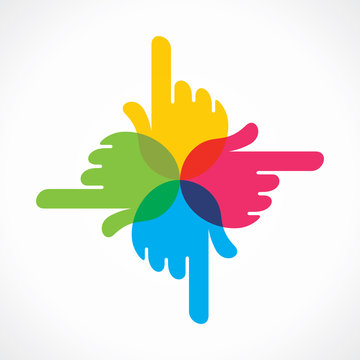 creative colorful hand icon design