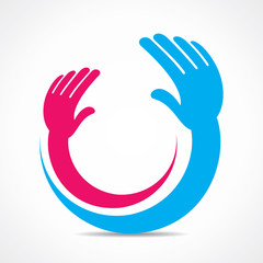 creative hand icon or symbol concept