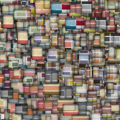 mosaic tile fragmented backdrop in multiple color