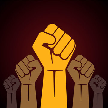 clenched fist held in protest illustration