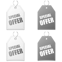 4 x Label Special offer grey