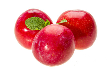 Bright ripe plum with mint