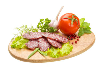 Fresh ripe salami