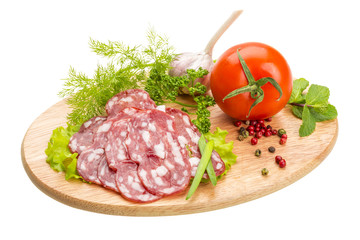 Fresh ripe salami