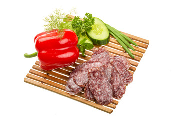 Fresh ripe salami