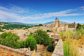 View of the medieval town of Urbino