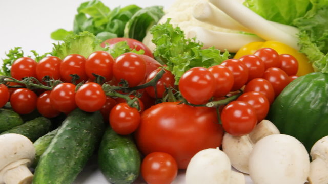 variety of fresh vegetables for salad