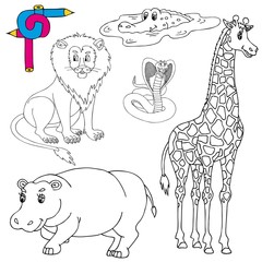 Coloring image wild animals 01