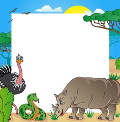 African frame with animals 03