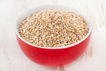 pearl barley in bowl