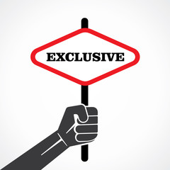exclusive word banner hold in hand stock vector