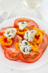tomato with pepper and cheese roquefort