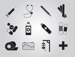 medicine icons set simple