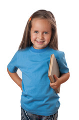 School kid holding a notebook