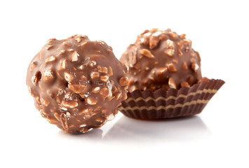 Chocolate candies with nuts