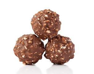 Chocolate candies with nuts