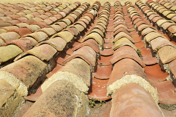 famous tiled roof in Spain