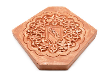 Arabic decoration, plastering Alhambra style with Nazari shield