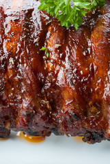 grilled juicy barbecue pork ribs