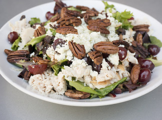 Healthy salad mixed greens turkey