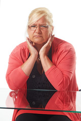 mature woman with migraine