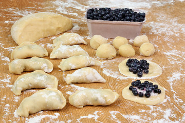 Dumplings blueberries