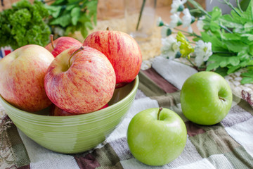 Red and green apples